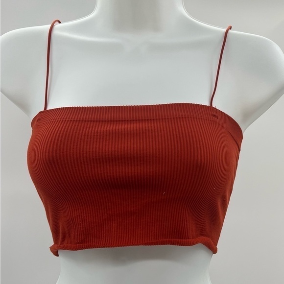 Urban Outfitters Out From Under Rust Color Ribbed Crop Cami Sz S - Picture 1 of 7